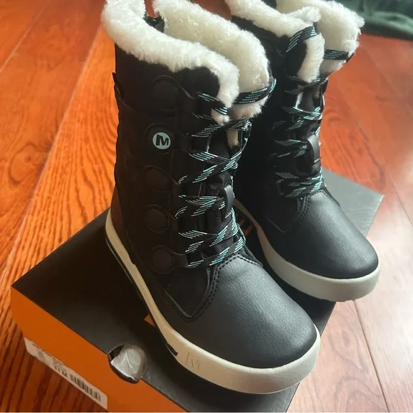 NWT MERRELL Heidi Waterproof Boot Size 11 Toddler Girl in Black - Picture 5 of 16